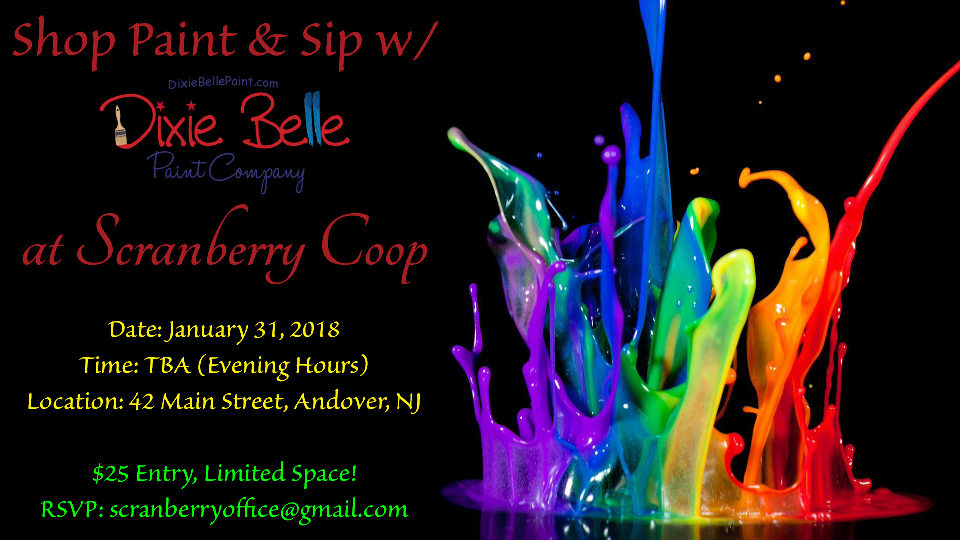 Shop Paint & Sip with Dixie Belle Paint at Scranberry Coop - Scranberry Coop - Vintage Store - Antiques, Collectibles, & More