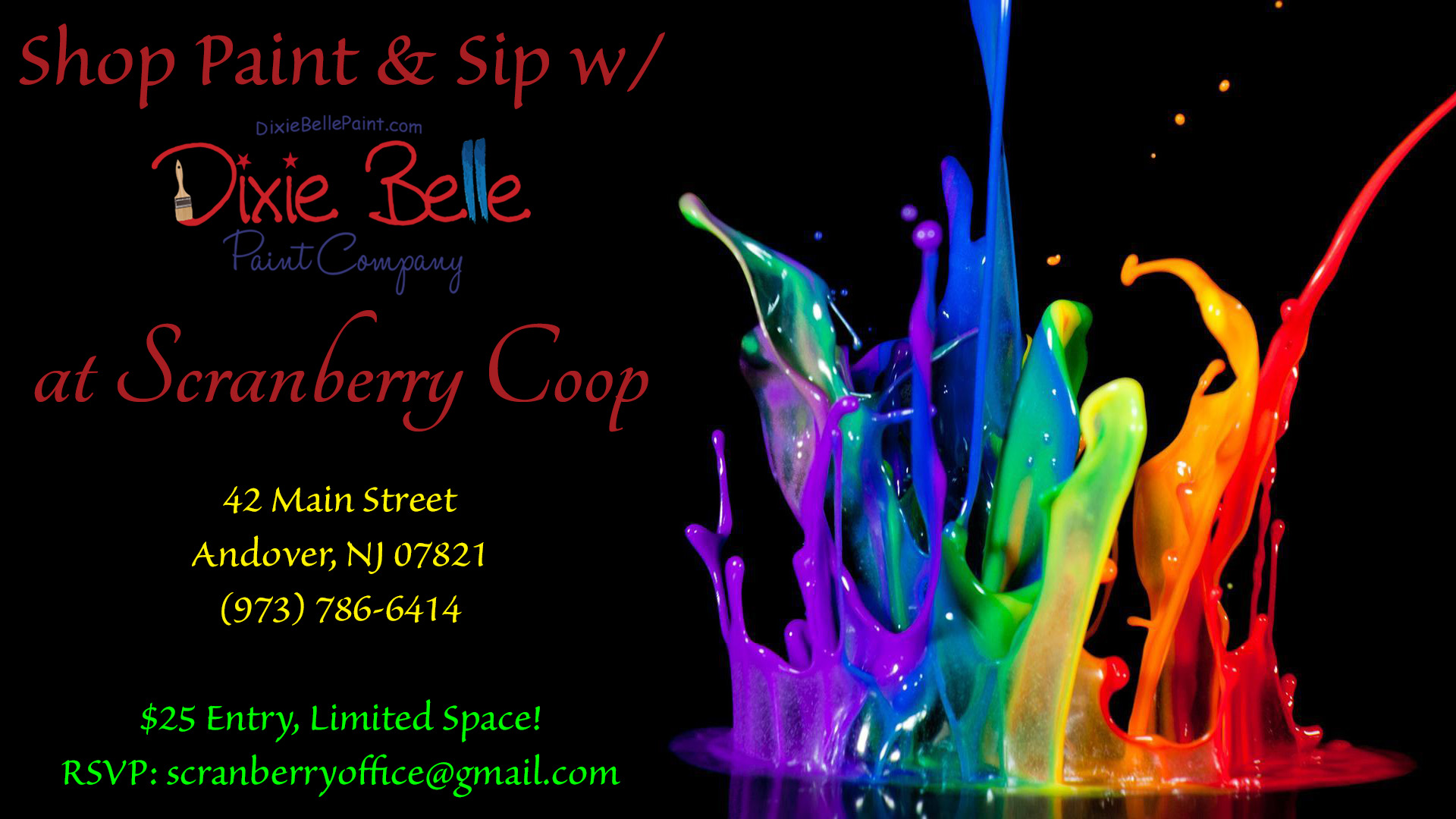 Shop Paint & Sip with Dixie Belle Paint at Scranberry Coop - Scranberry Coop - Vintage Store - Antiques, Collectibles, & More